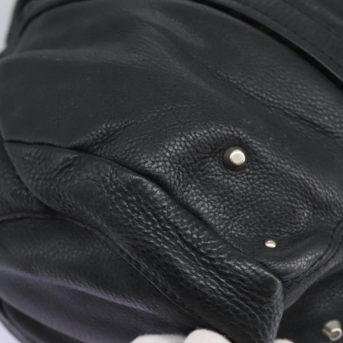 Chloe Hand Bag Leather Black Auth 110305