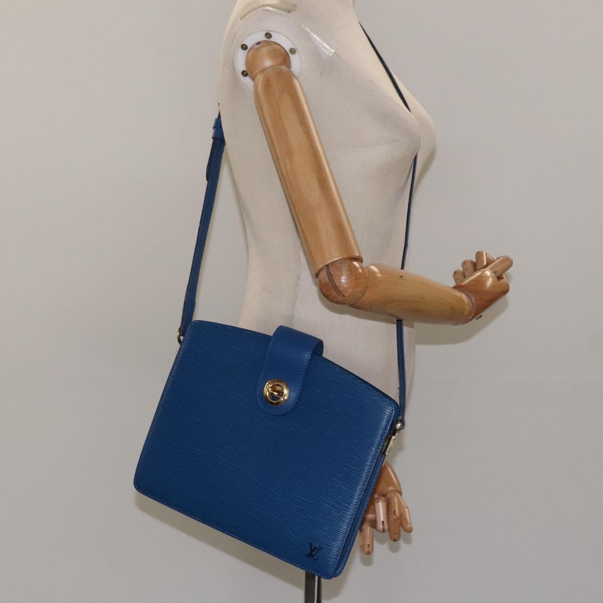 LOUIS VUITTON Epi Capuchin Shoulder Bag Blue M52345 LV Auth 110329A