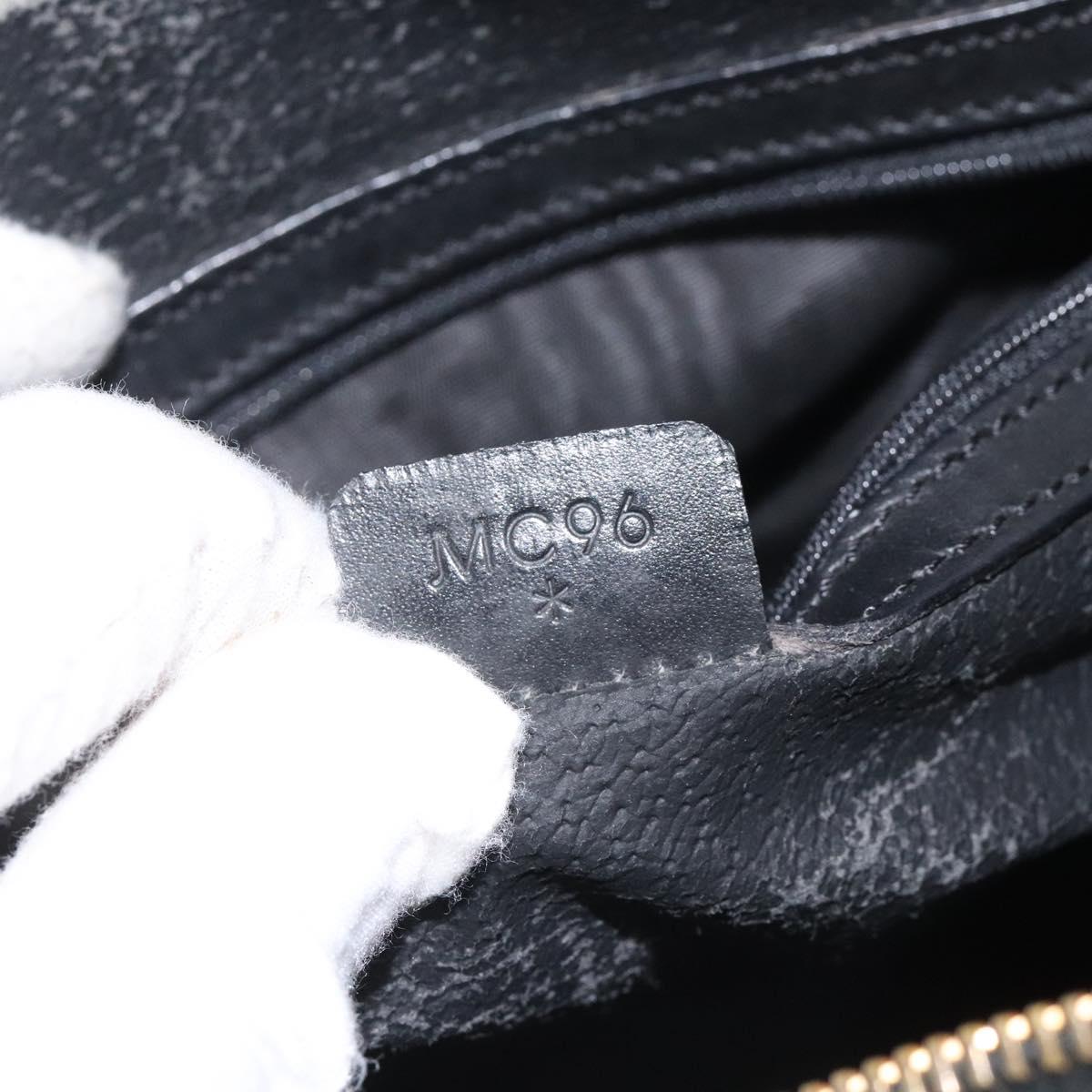 CELINE Macadam Canvas Hand Bag PVC Leather Black Auth 110331