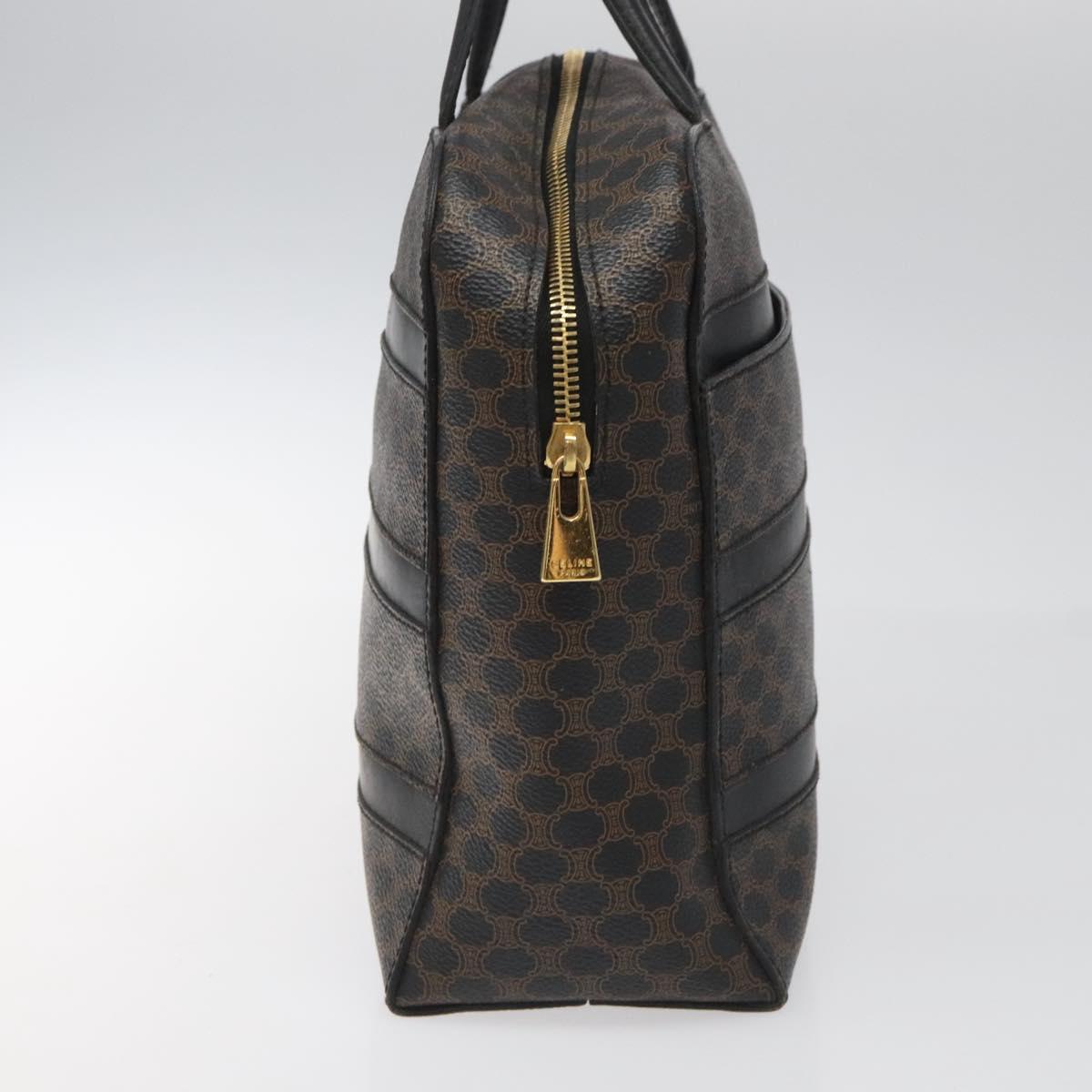 CELINE Macadam Canvas Hand Bag PVC Leather Black Auth 110331