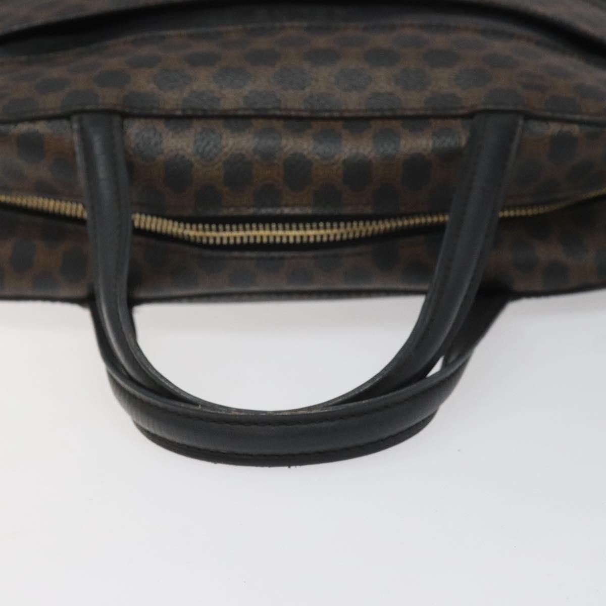 CELINE Macadam Canvas Hand Bag PVC Leather Black Auth 110331