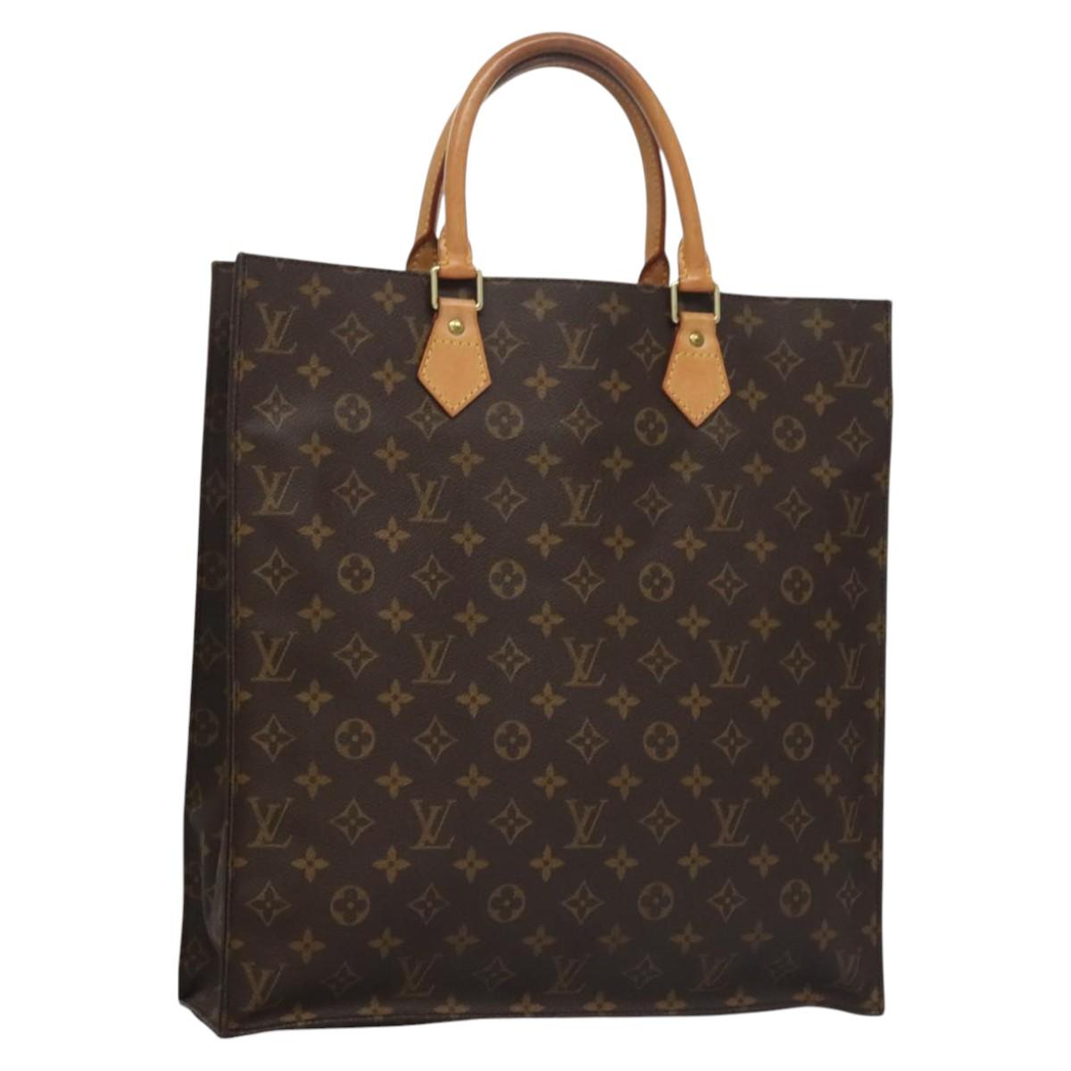 LOUIS VUITTON Monogram Sac Plat Hand Bag M51140 LV Auth 110356