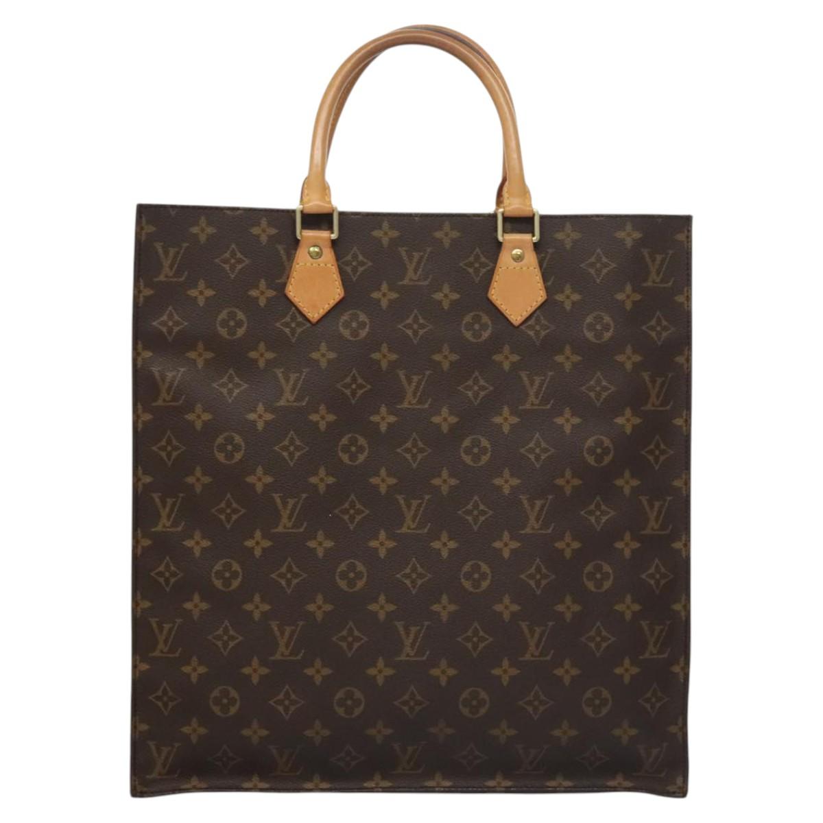 LOUIS VUITTON Monogram Sac Plat Hand Bag M51140 LV Auth 110356