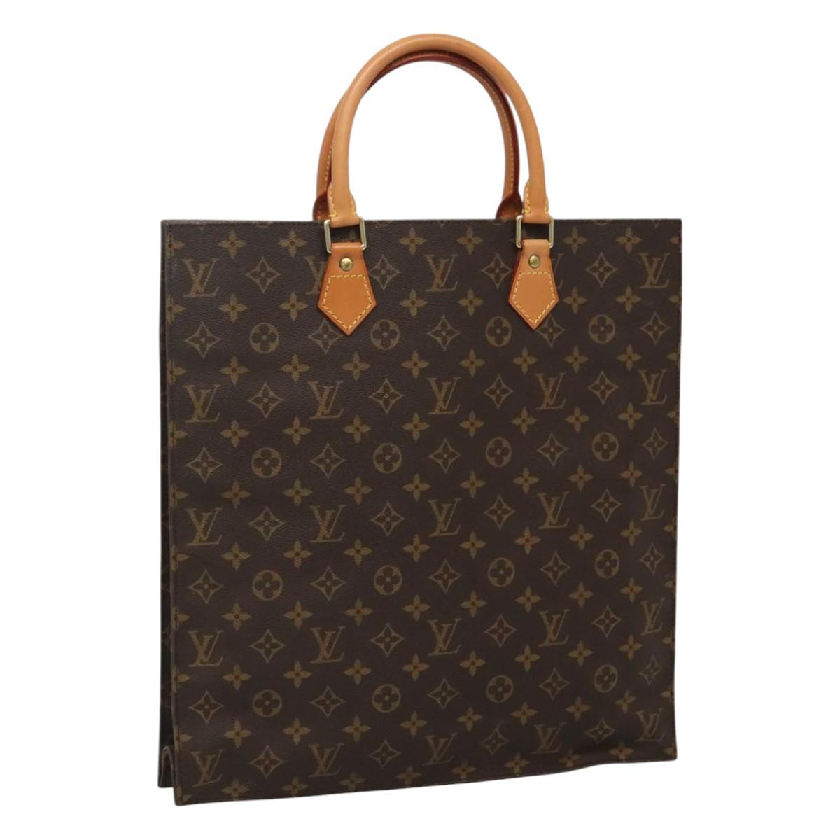 LOUIS VUITTON Monogram Sac Plat Hand Bag M51140 LV Auth 110357