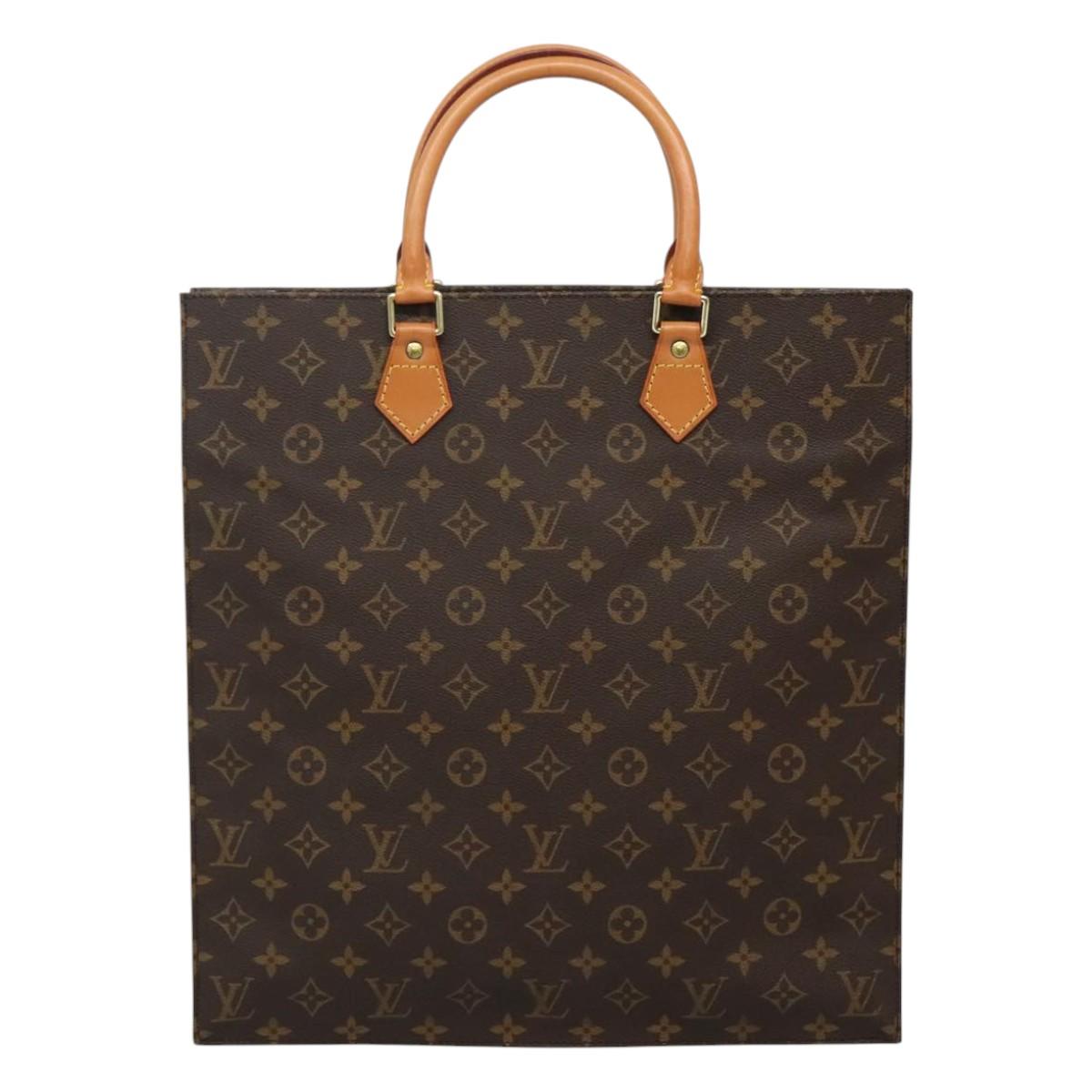 LOUIS VUITTON Monogram Sac Plat Hand Bag M51140 LV Auth 110357