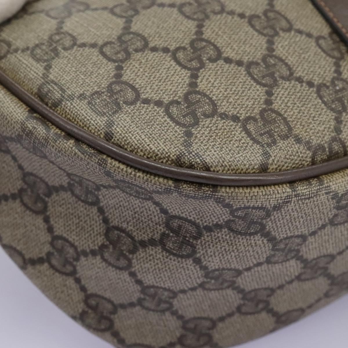 GUCCI Micro GG Supreme Web Sherry Line Shoulder Bag PVC Beige gold Auth 110383