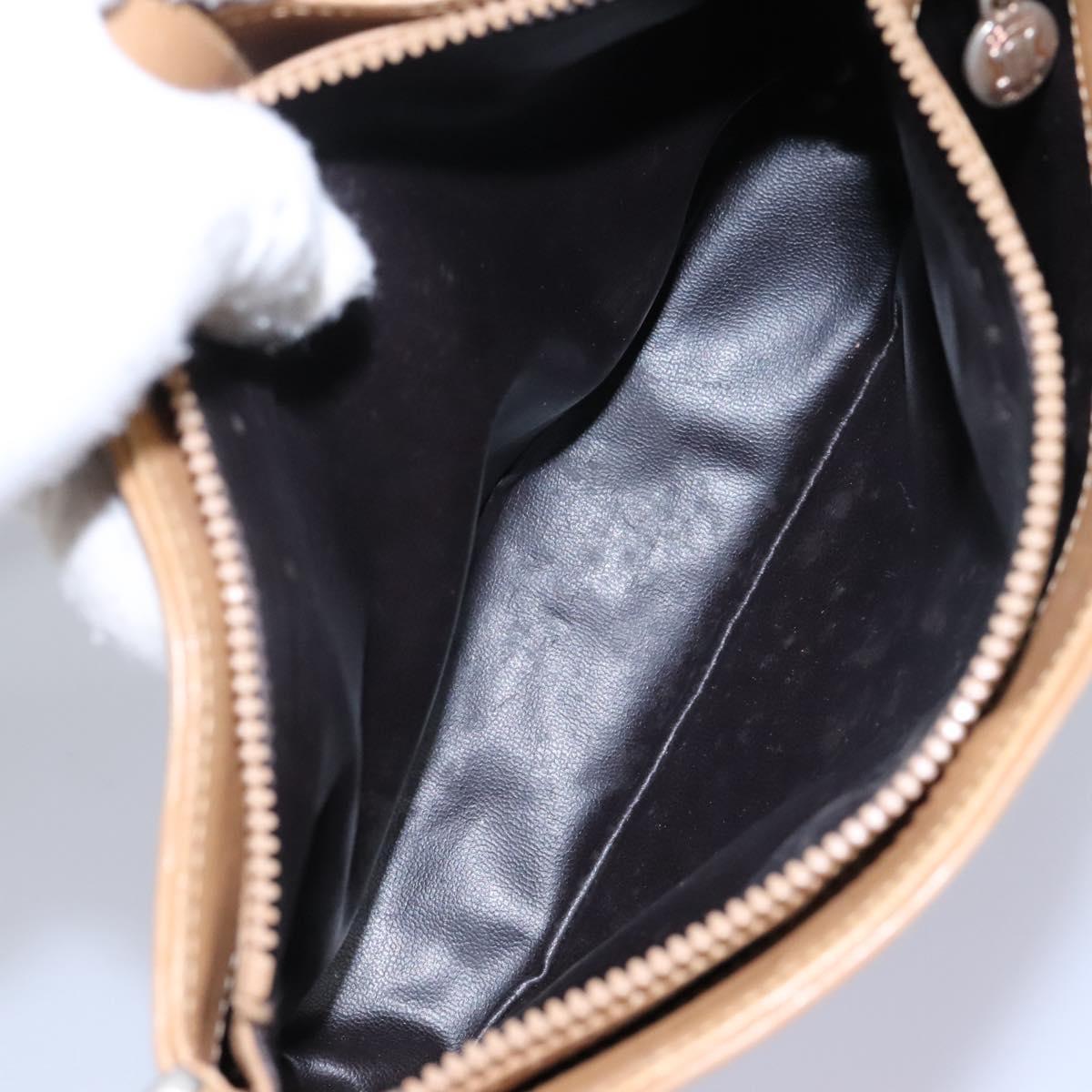 CELINE Macadam Canvas Shoulder Bag PVC Leather Beige Auth 110402