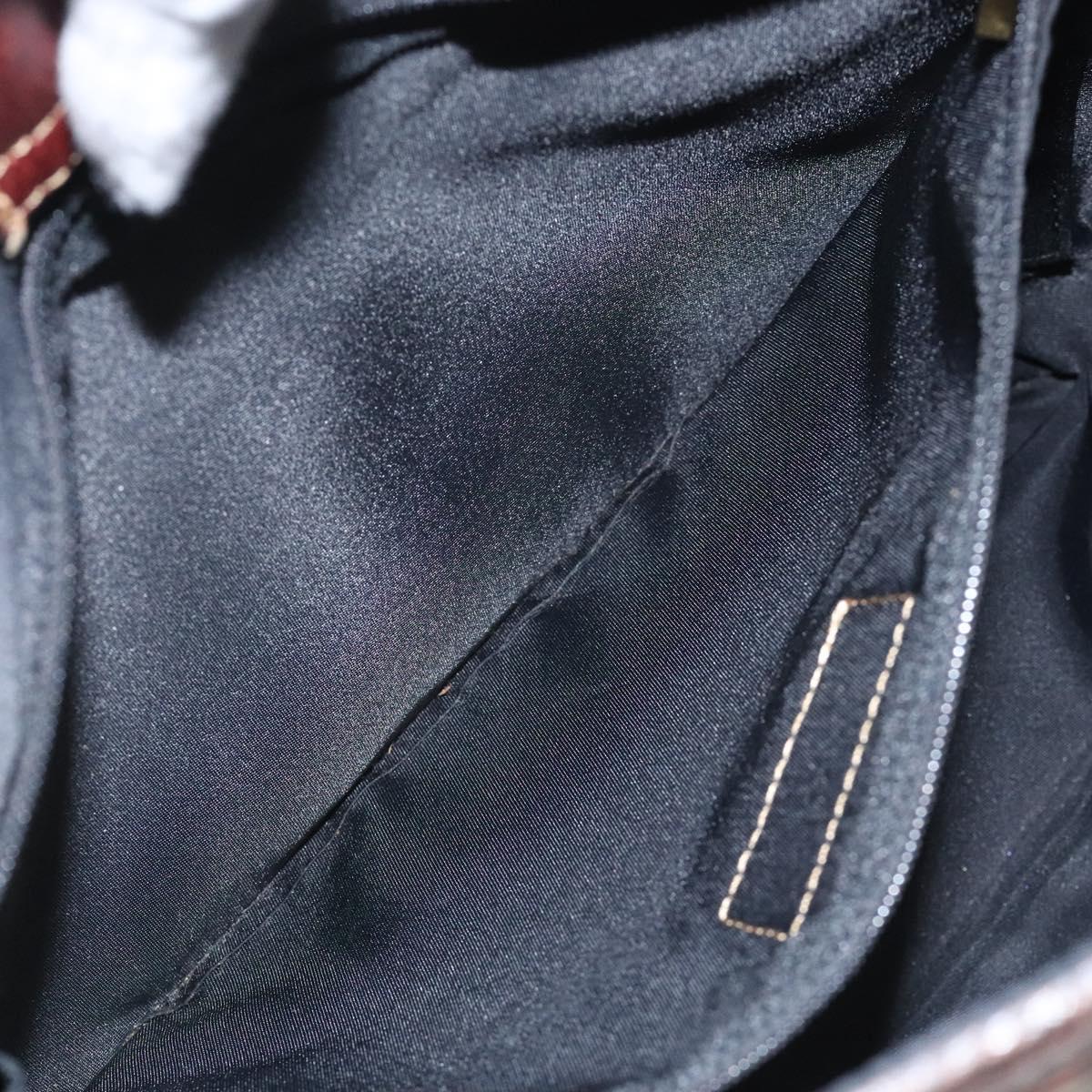 BURBERRY Nova Check Blue Label Shoulder Bag Nylon Leather Beige Auth 110429