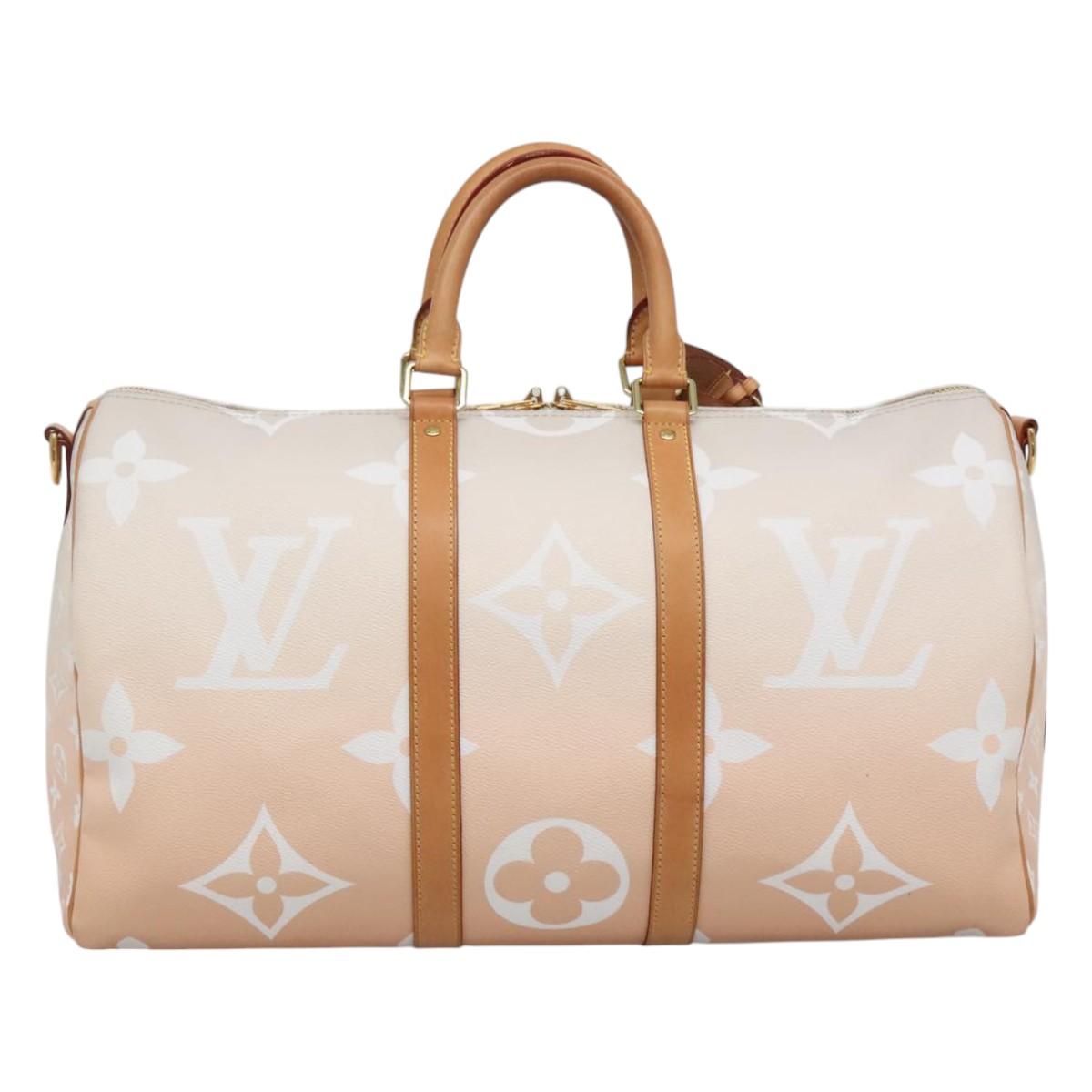 LOUIS VUITTON Monogram Giant Keepall Bandouliere 45 Bag Pink LV Auth 110446SA