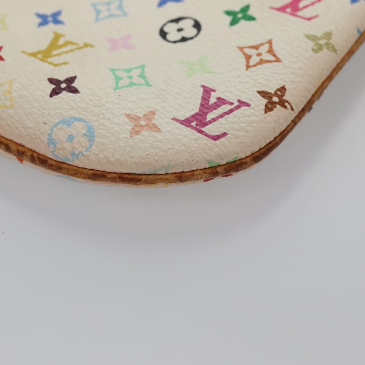 LOUIS VUITTON Monogram Multicolor Pochette MM Pouch White M60028 LV Auth 110453