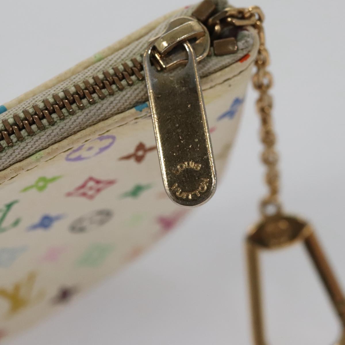 LOUIS VUITTON Monogram Multicolor Pochette MM Pouch White M60028 LV Auth 110453