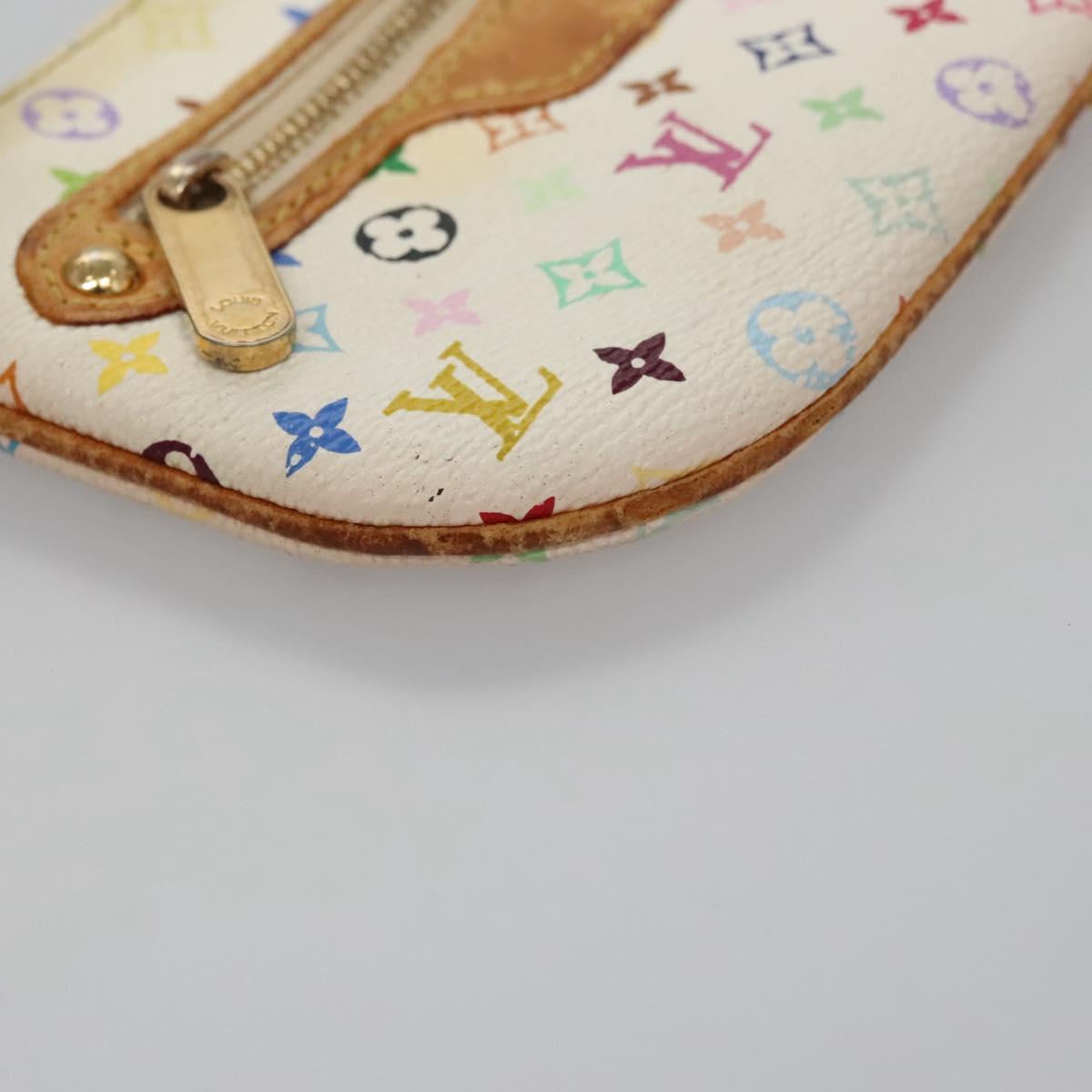 LOUIS VUITTON Monogram Multicolor Pochette MM Pouch White M60028 LV Auth 110453