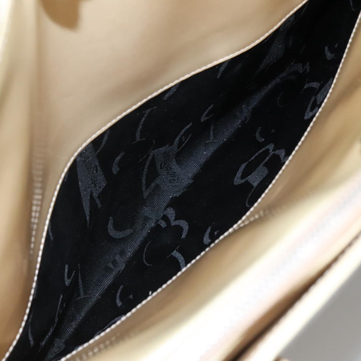 Salvatore Ferragamo Shoulder Bag Patent leather Beige Auth 110481