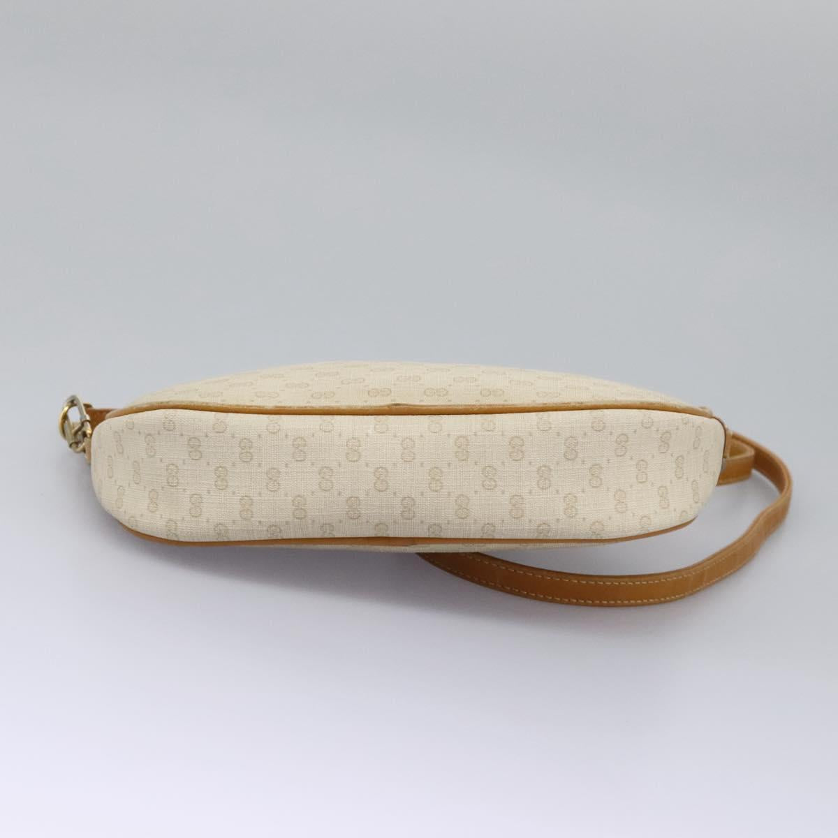 GUCCI Micro GG Supreme Shoulder Bag PVC Beige Brown gold 007 98 0013 Auth 110490