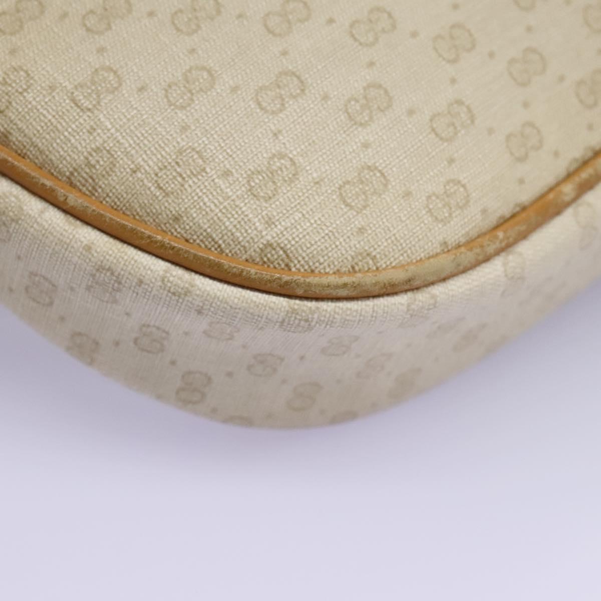 GUCCI Micro GG Supreme Shoulder Bag PVC Beige Brown gold 007 98 0013 Auth 110490