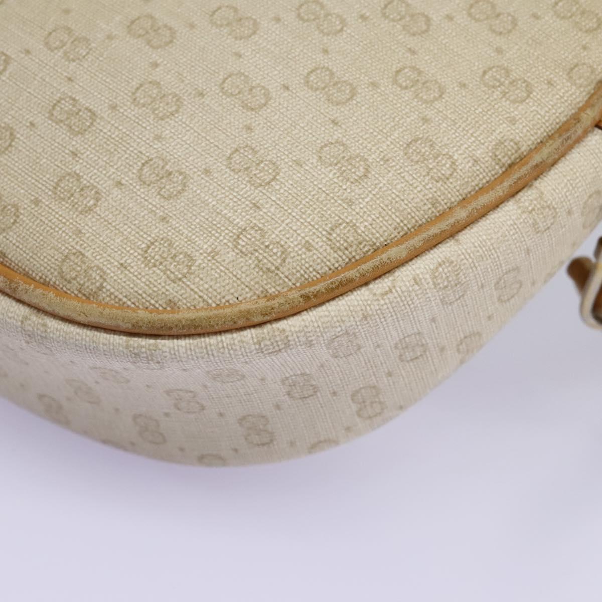 GUCCI Micro GG Supreme Shoulder Bag PVC Beige Brown gold 007 98 0013 Auth 110490