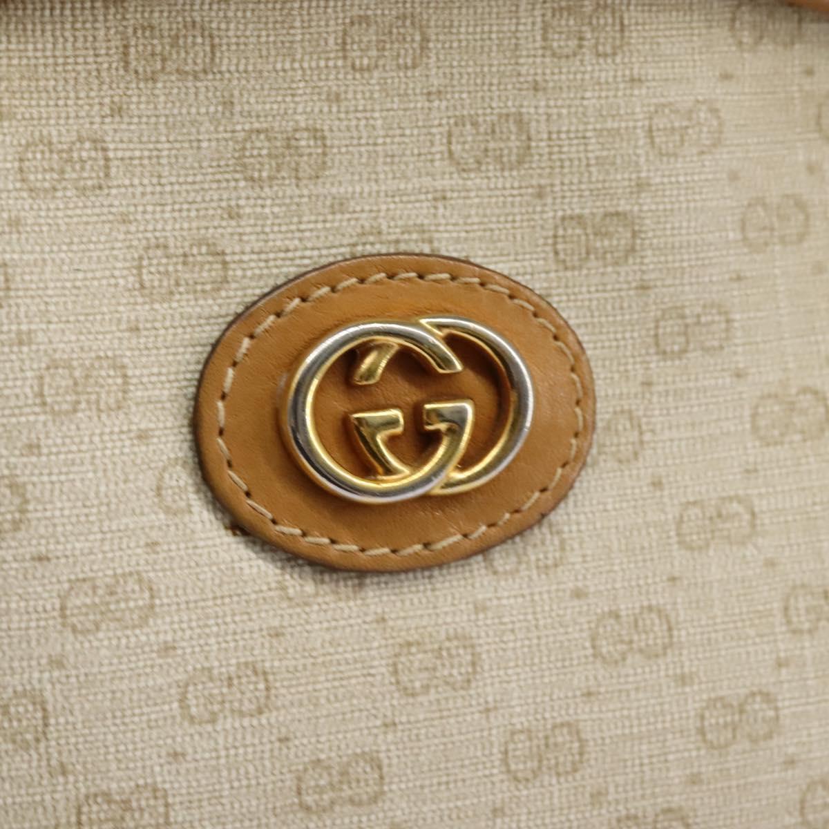 GUCCI Micro GG Supreme Shoulder Bag PVC Beige Brown gold 007 98 0013 Auth 110490