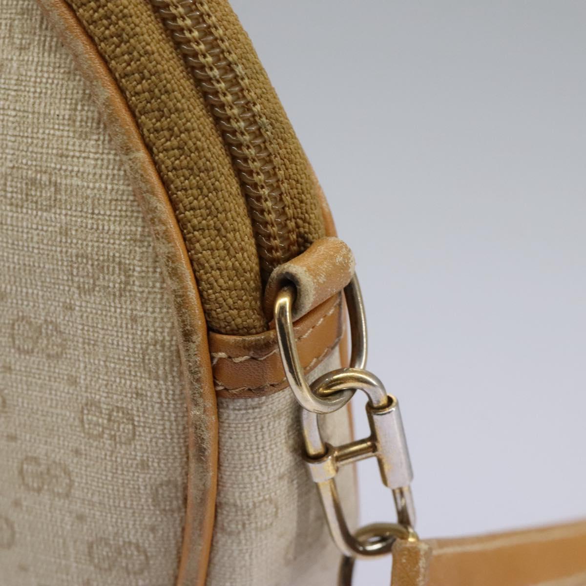 GUCCI Micro GG Supreme Shoulder Bag PVC Beige Brown gold 007 98 0013 Auth 110490