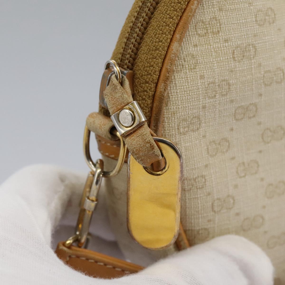 GUCCI Micro GG Supreme Shoulder Bag PVC Beige Brown gold 007 98 0013 Auth 110490