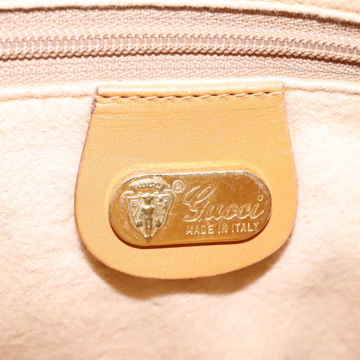 GUCCI Micro GG Supreme Shoulder Bag PVC Beige Brown gold 007 98 0013 Auth 110490