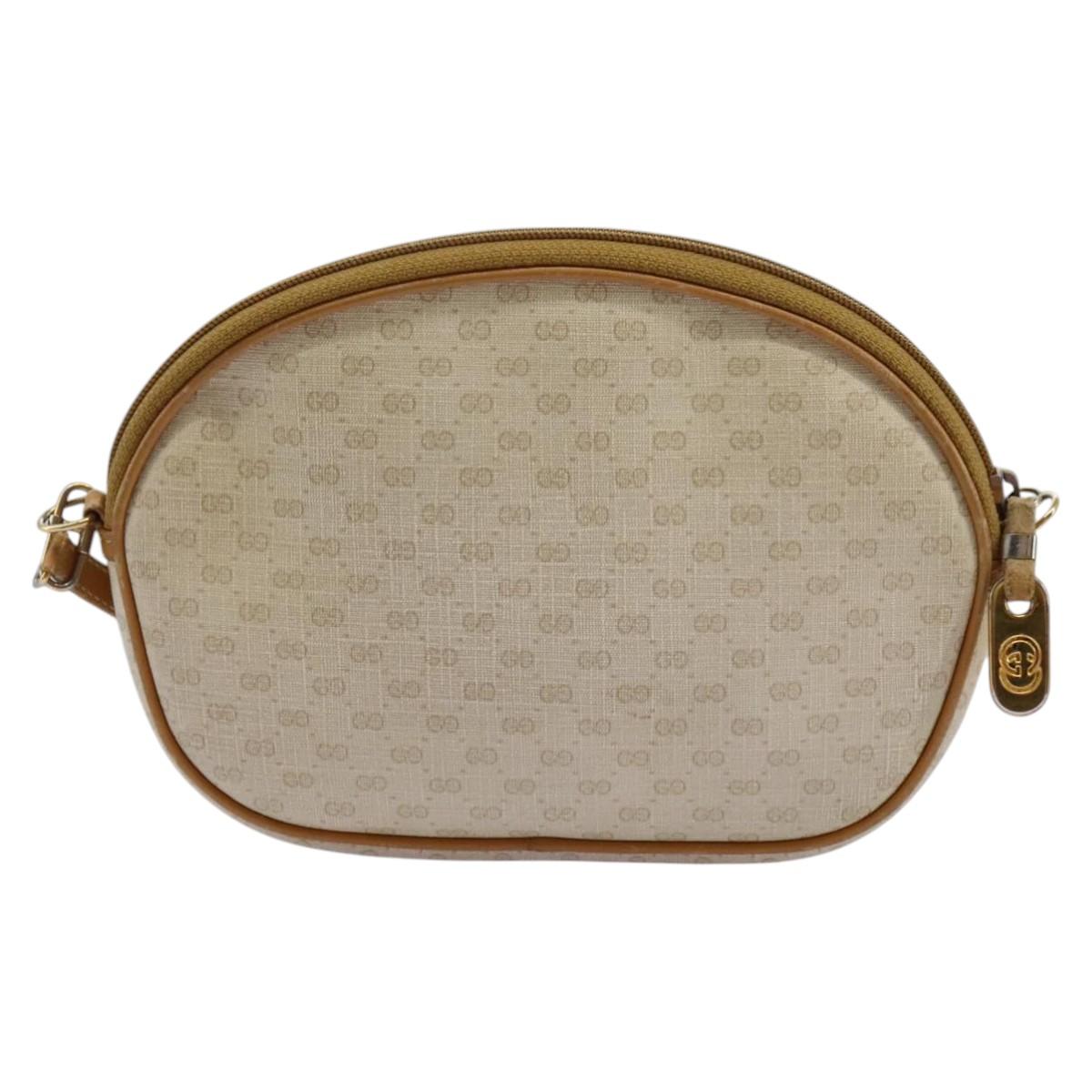 GUCCI Micro GG Supreme Shoulder Bag PVC Beige Brown gold 007 98 0013 Auth 110490