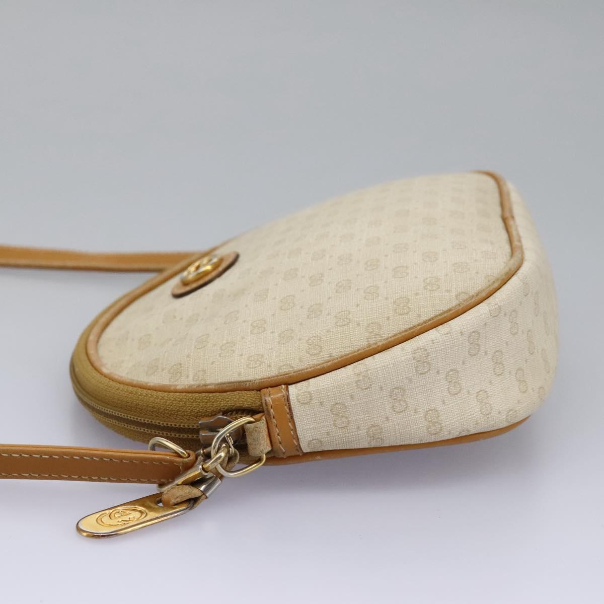 GUCCI Micro GG Supreme Shoulder Bag PVC Beige Brown gold 007 98 0013 Auth 110490