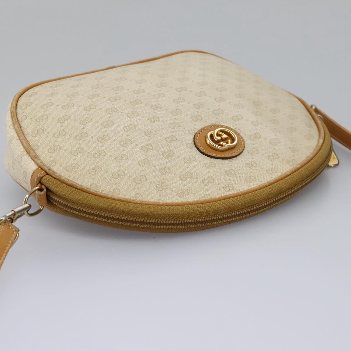 GUCCI Micro GG Supreme Shoulder Bag PVC Beige Brown gold 007 98 0013 Auth 110490