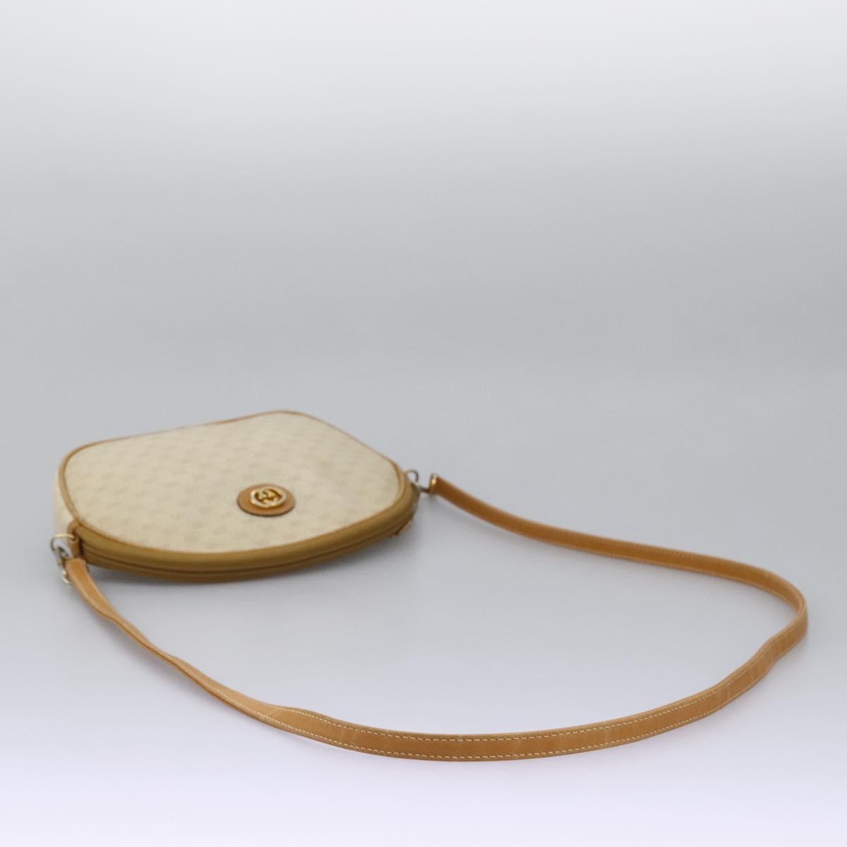 GUCCI Micro GG Supreme Shoulder Bag PVC Beige Brown gold 007 98 0013 Auth 110490