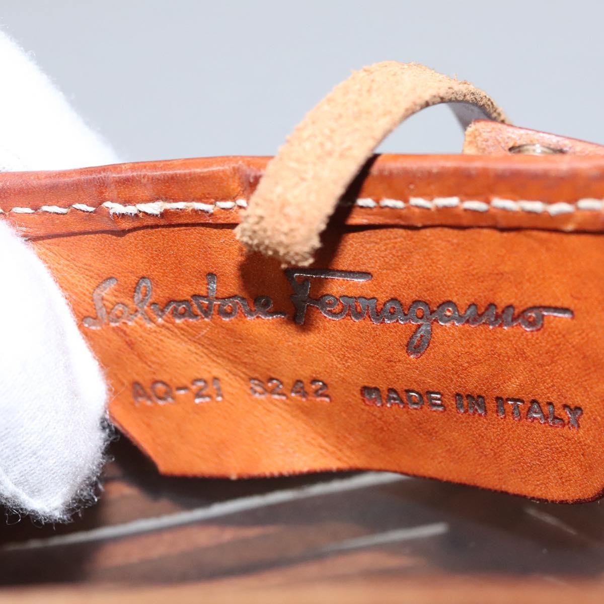 Salvatore Ferragamo Shoulder Bag Leather Brown Auth 110497