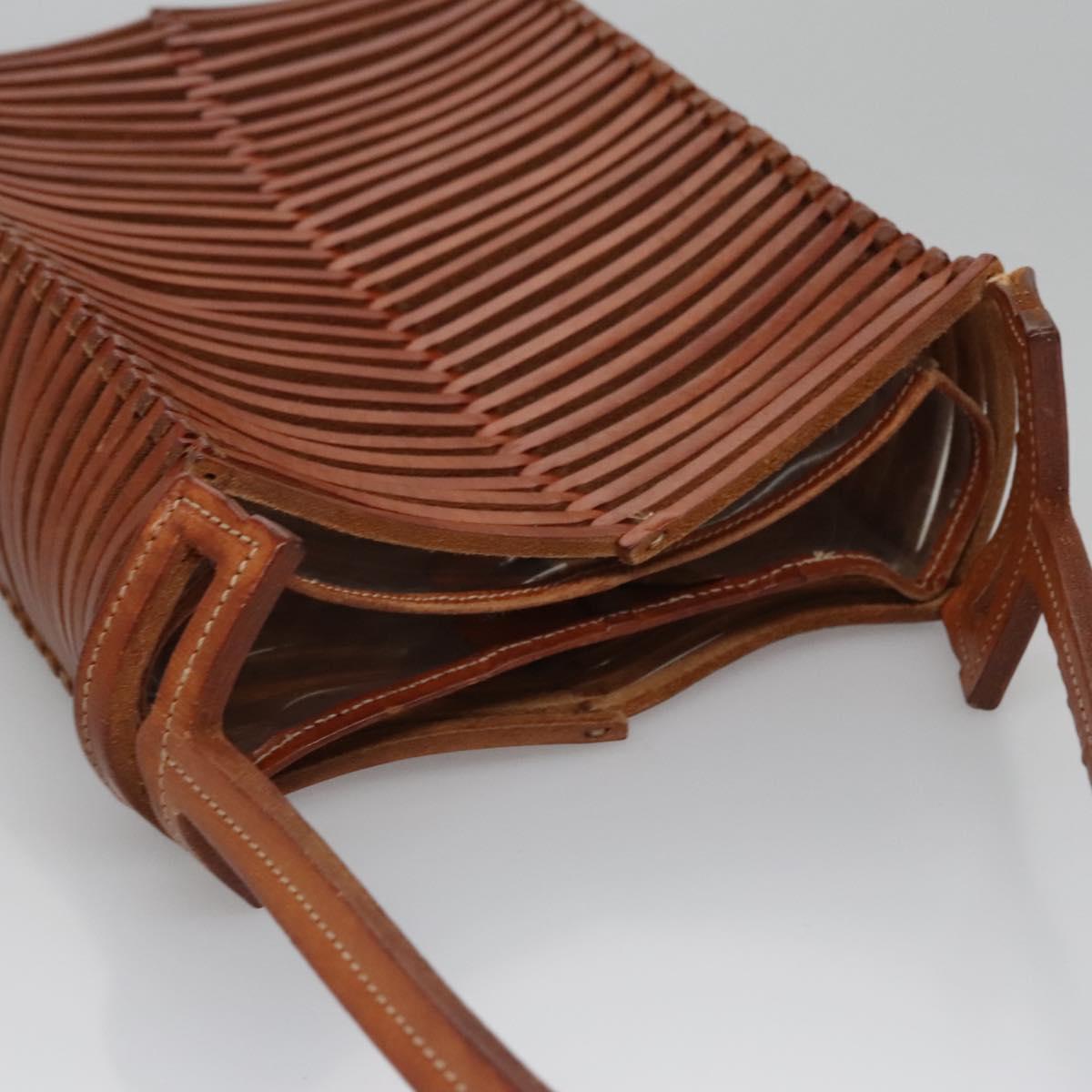 Salvatore Ferragamo Shoulder Bag Leather Brown Auth 110497