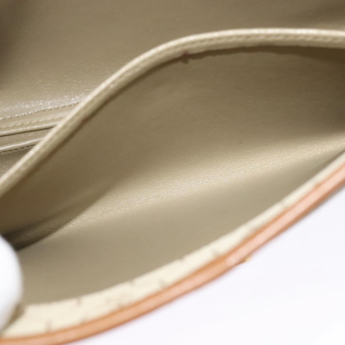 Christian Dior Honeycomb Canvas Hand Bag PVC Leather Beige Auth 110505