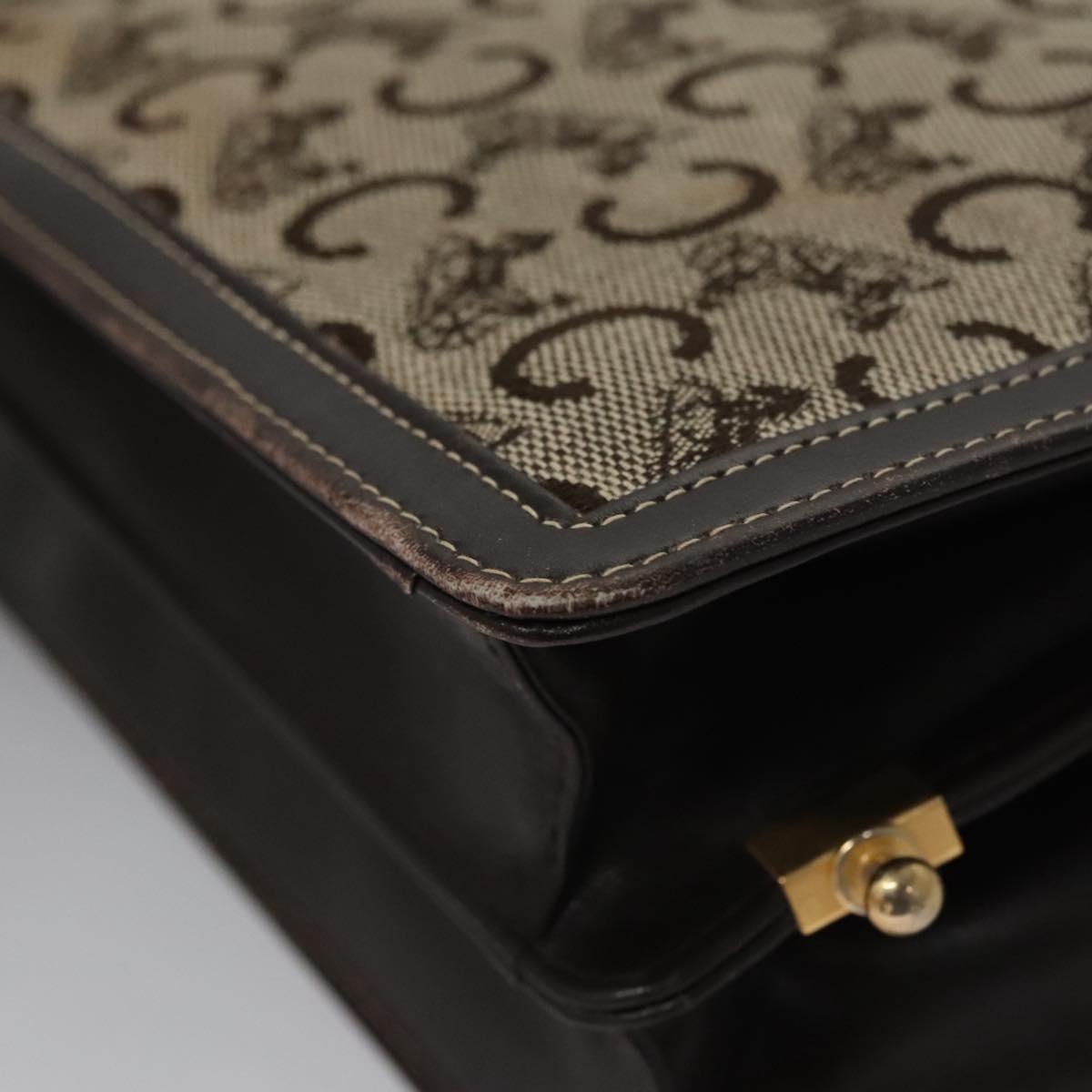 CELINE C Macadam Canvas Shoulder Bag Beige Brown Auth 110506