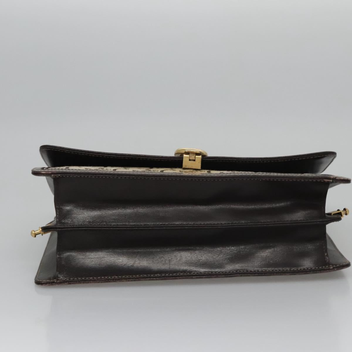 CELINE C Macadam Canvas Shoulder Bag Beige Brown Auth 110506