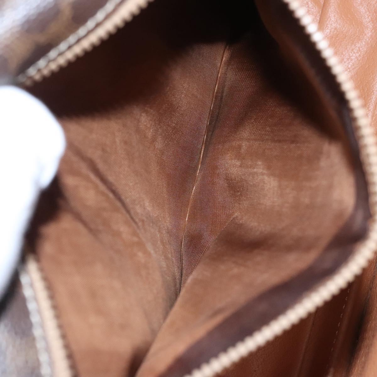 CELINE Macadam Canvas Shoulder Bag PVC Leather Brown Auth 110507