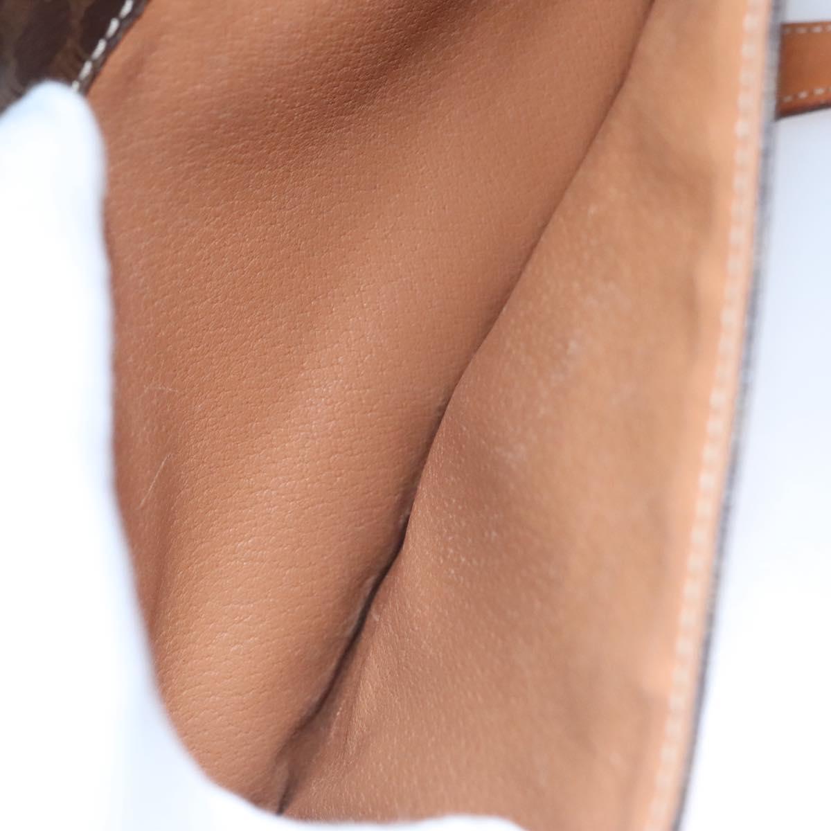 CELINE Macadam Canvas Shoulder Bag PVC Leather Brown Auth 110507