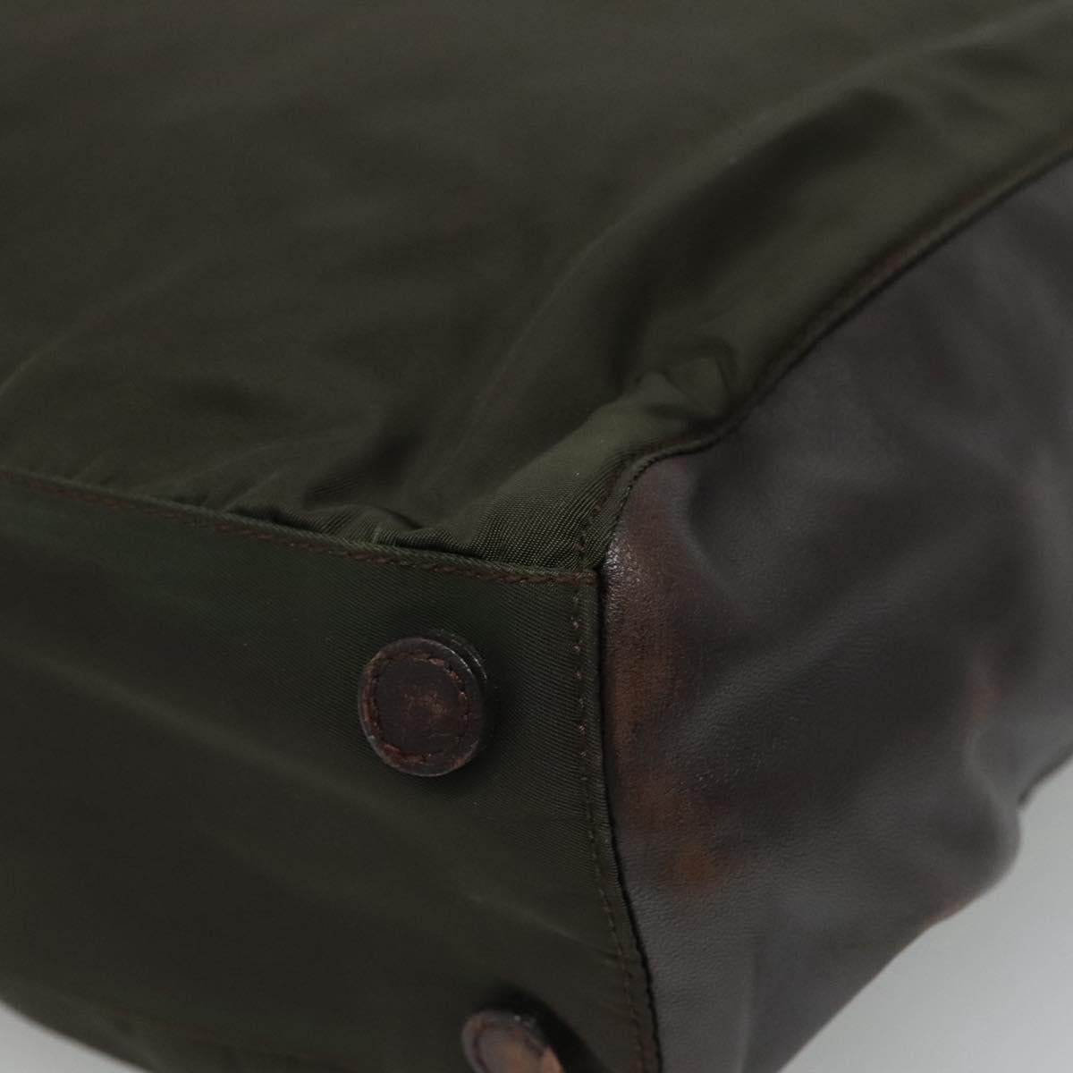 PRADA Tote Bag Nylon Green Auth 110543