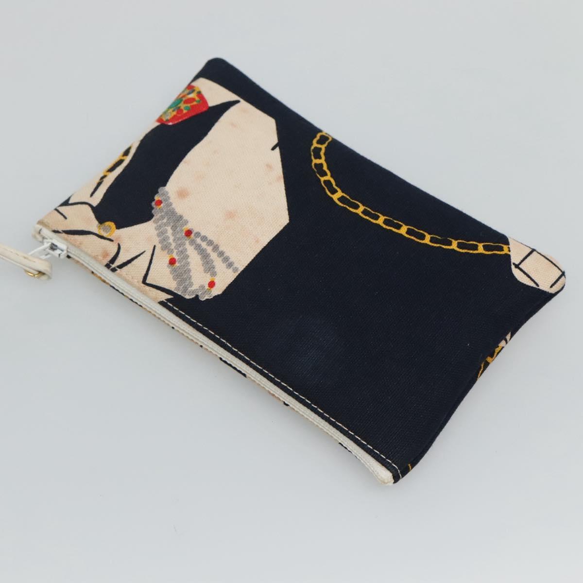 CHANEL Mademoiselle Tote Bag Canvas Navy CC Auth 110544A