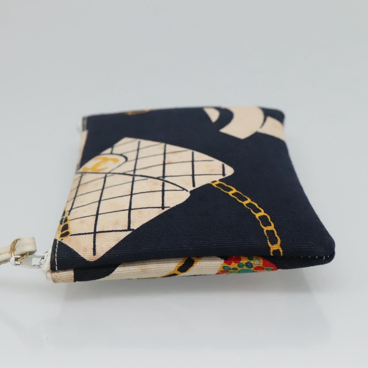 CHANEL Mademoiselle Tote Bag Canvas Navy CC Auth 110544A