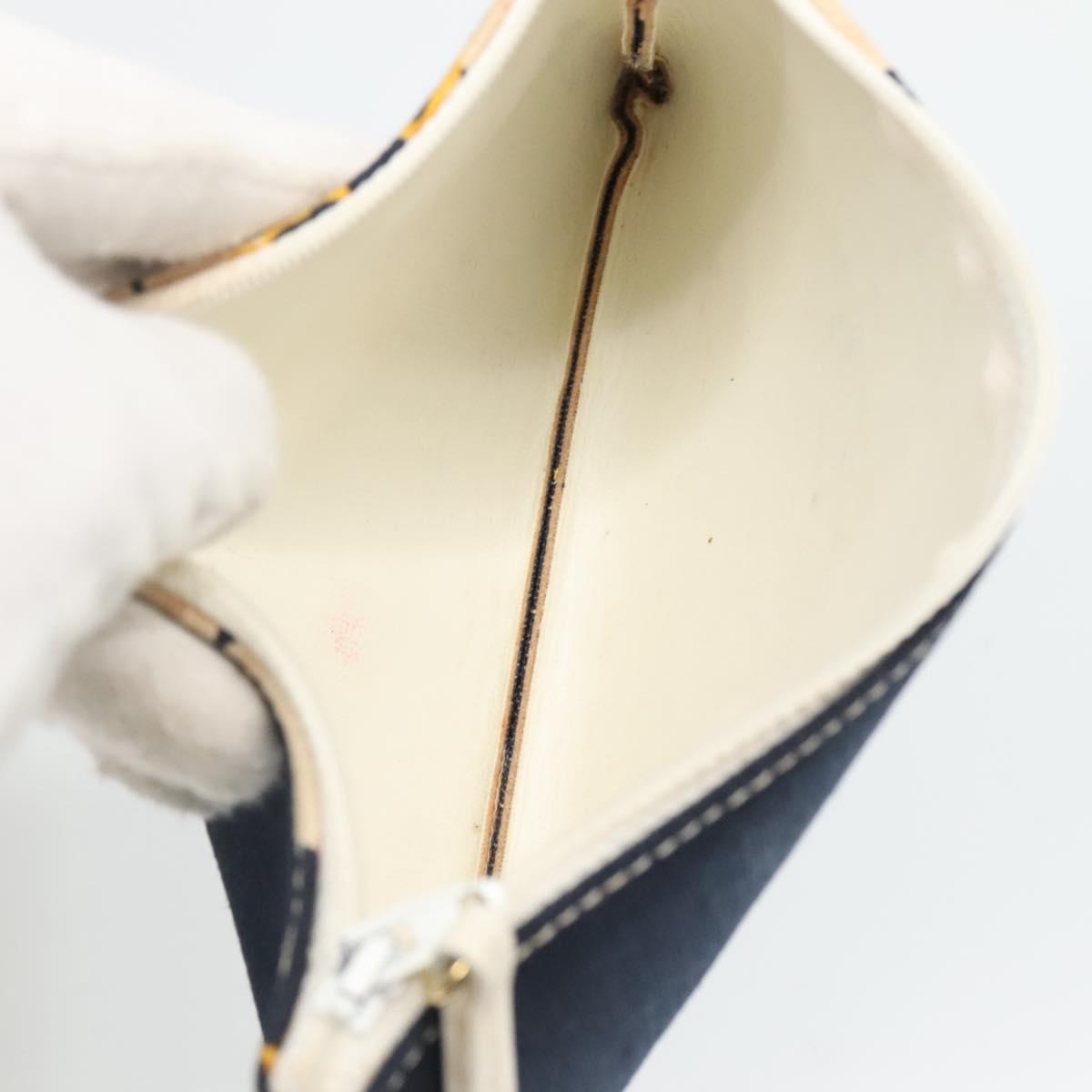 CHANEL Mademoiselle Tote Bag Canvas Navy CC Auth 110544