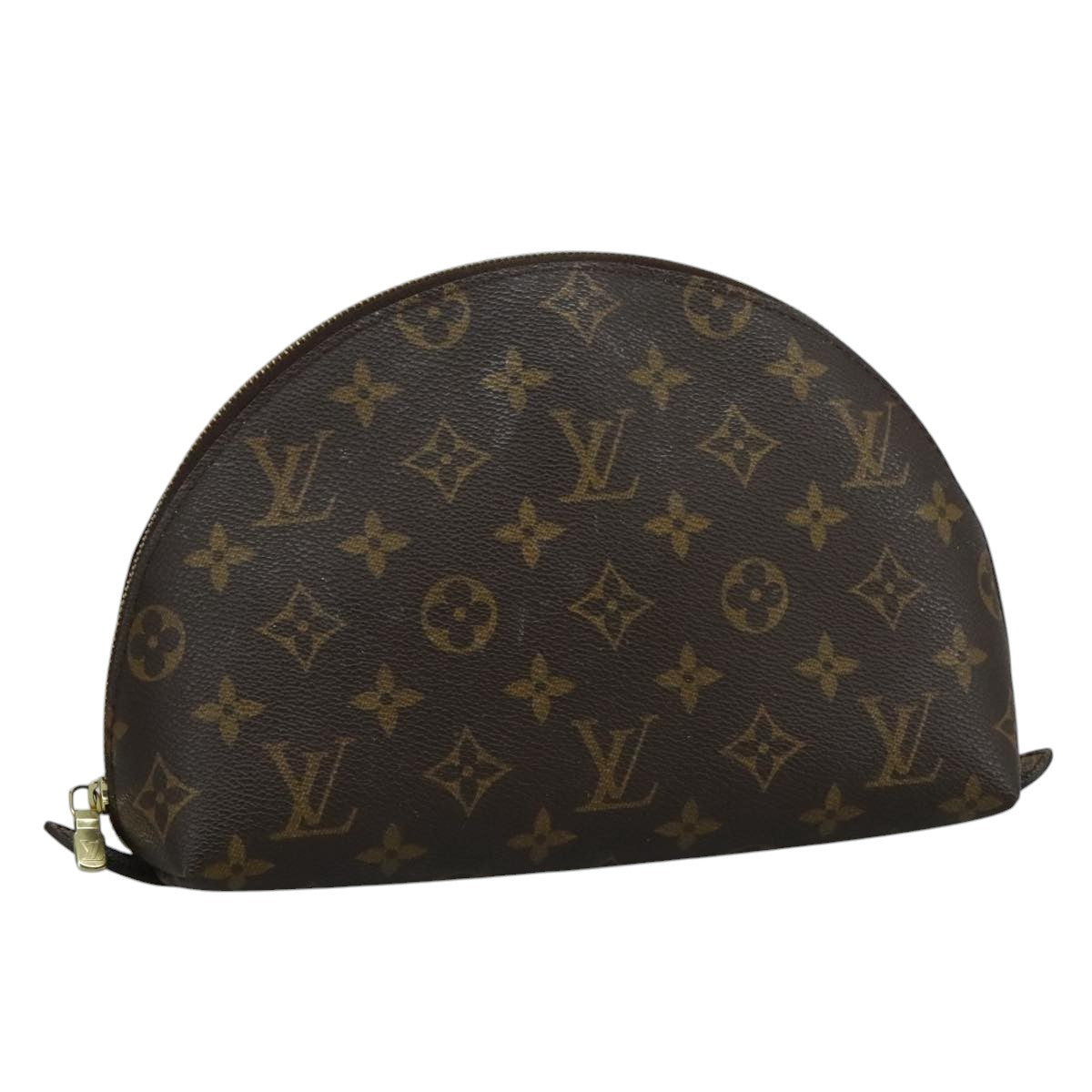 LOUIS VUITTON Monogram Trousse Demi Ronde Cosmetic Pouch M47520 LV Auth 110615