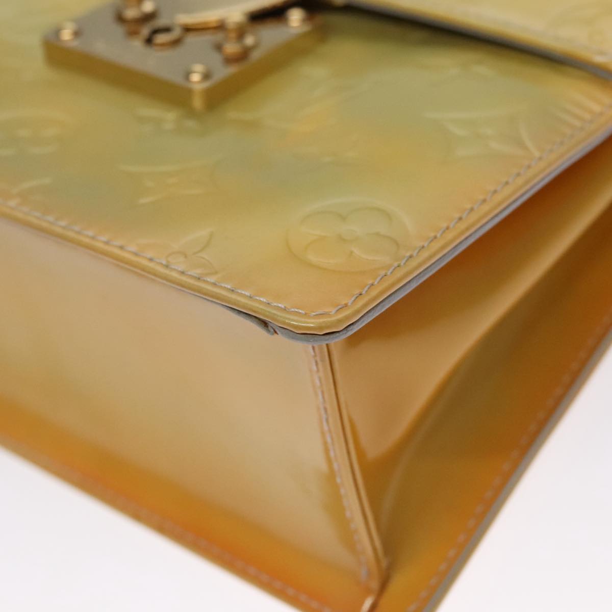 LOUIS VUITTON Monogram Vernis Spring Street Hand Bag Gris M91029 LV Auth 110627