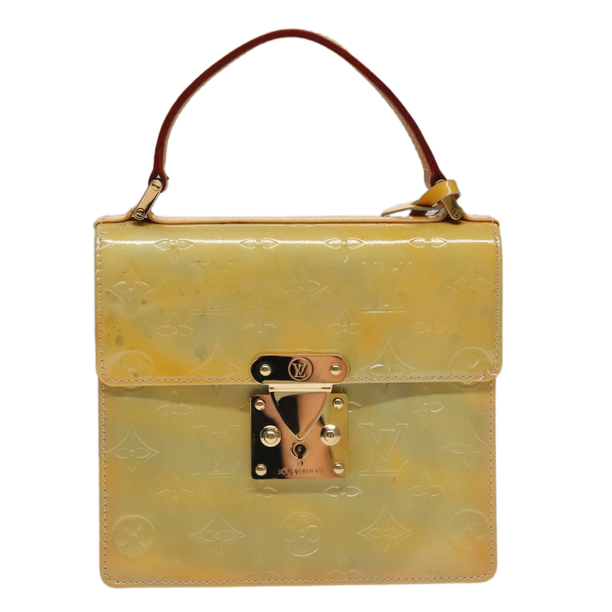 LOUIS VUITTON Monogram Vernis Spring Street Hand Bag Gris M91029 LV Auth 110627