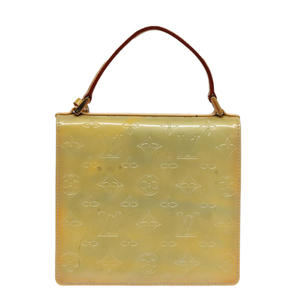 LOUIS VUITTON Monogram Vernis Spring Street Hand Bag Gris M91029 LV Auth 110627