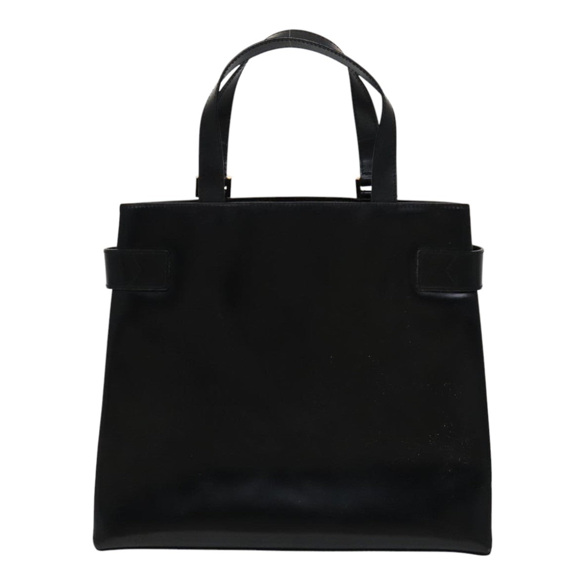 GUCCI Hand Bag Leather 2way Black Gold 000 2046 0562 Auth 110671