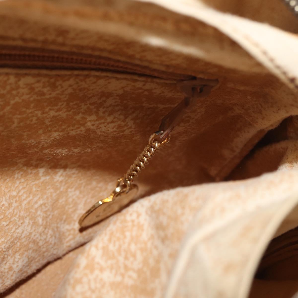 CELINE Macadam Canvas Shoulder Bag PVC Leather White Auth 110698