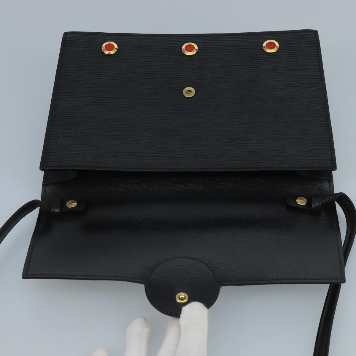 LOUIS VUITTON Epi Hublot Shoulder Bag Black Red M52557 LV Auth 110731