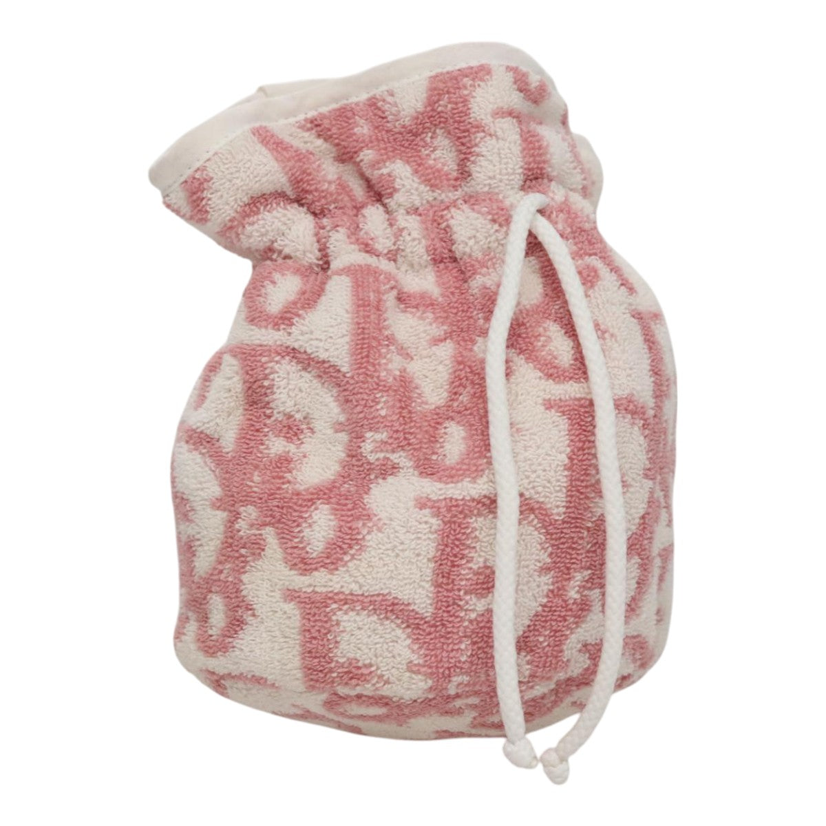 Christian Dior Pile Trotter Hand Bag Pink White Auth 110808