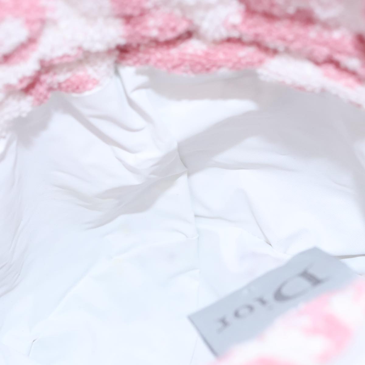 Christian Dior Pile Trotter Hand Bag Pink White Auth 110808