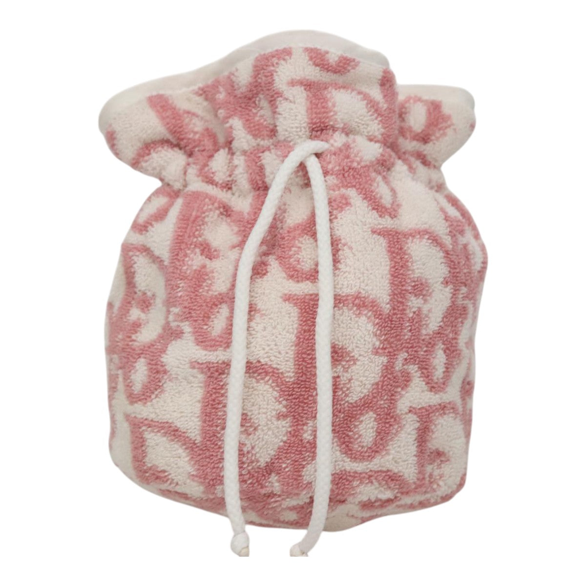 Christian Dior Pile Trotter Hand Bag Pink White Auth 110808