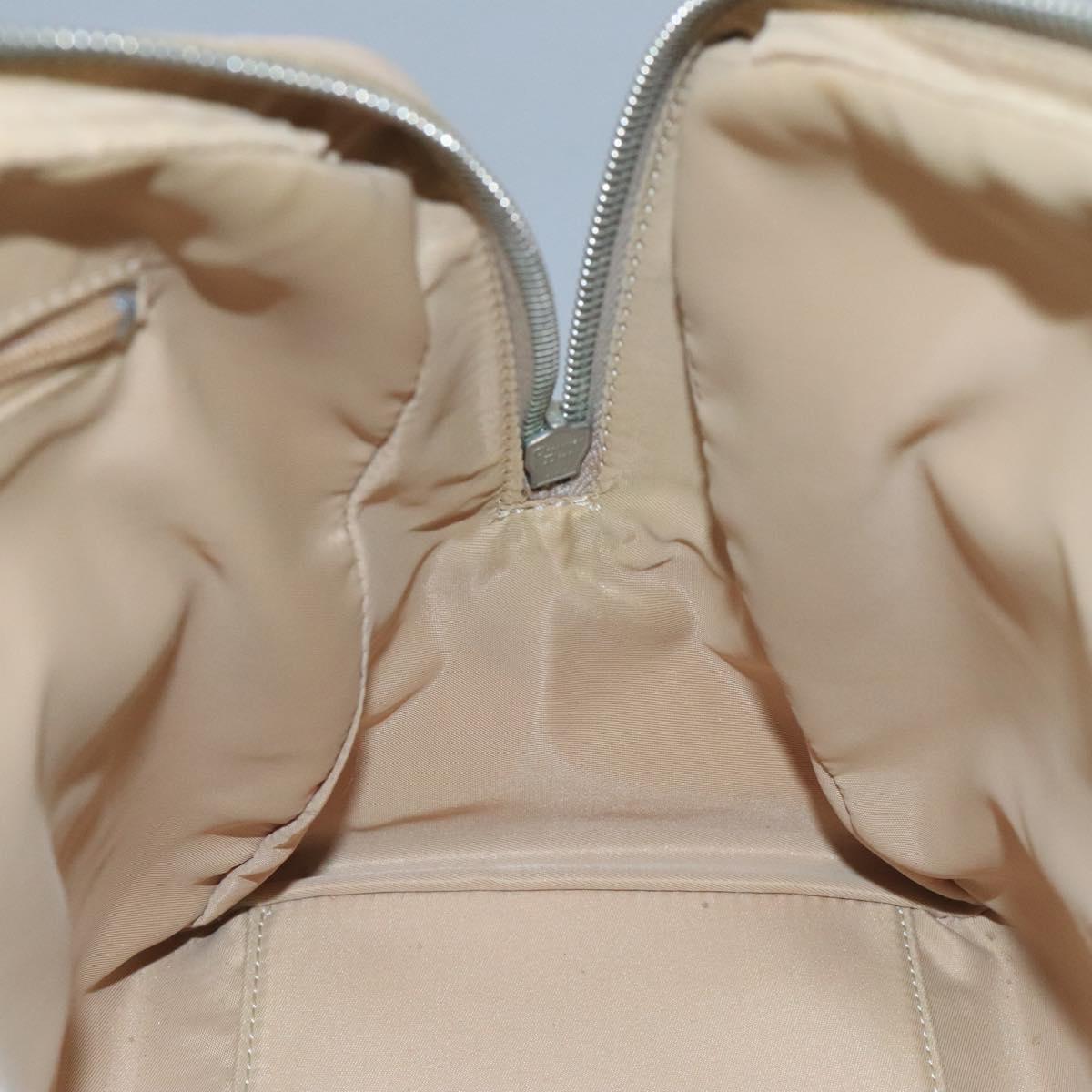 Christian Dior Trotter Canvas Trotter Rromantic Bag PVC Beige Silver Auth 110812